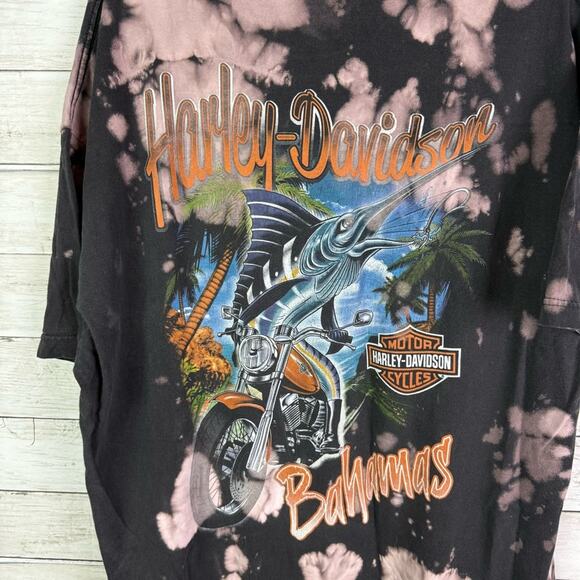 Vintage Custom Bleached Harley Davidson Tee Shirt Size XXL - Picture 3 of 4